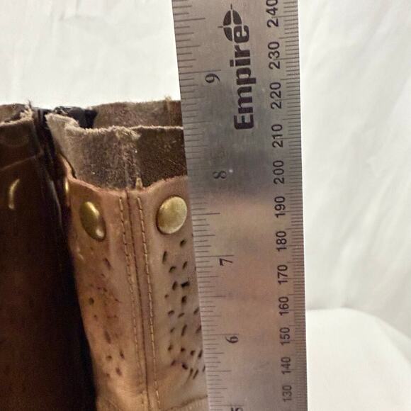 Remonte Ankle Boots Womens 6 Brown Boho Studded Side Zip - Picture 7 of 11